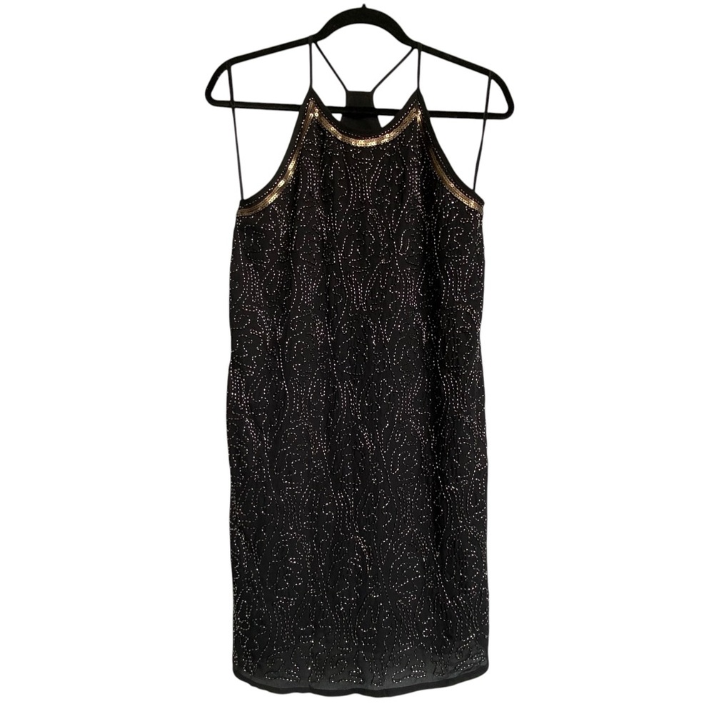 Elegant Black and Gold beaded  Women's Dress